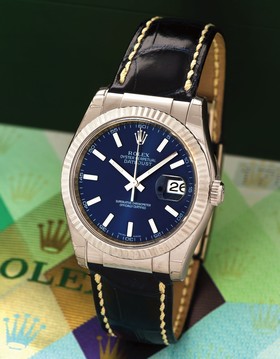 Rolex Datejust 36 White Gold Strap Blue (116139 Blue)