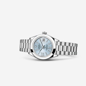 Rolex Lady-Datejust 28 Platinum President Ice Blue Diamonds (279166-0002)